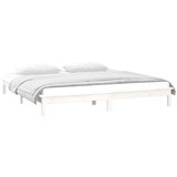  Posteljni okvir bel 200x200 cm trden les, (20778145) | Shoptok.si