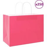  Papirnate vrećice 250 kom s ručkama ružičaste 32x17x25 cm | Shoptok.si