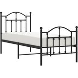  Metalni okvir kreveta uzglavlje i podnožje crni 75x190 cm | shoptok.hr