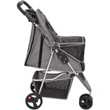 vidaXL Sklopiva kolica za pse siva 80 x 46 x 98 cm od tkanine Oxford | shoptok.hr