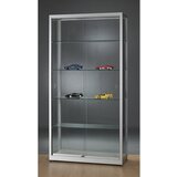  Vitrina, širina 1000 mm, brez osvetlitve, VxG 1972 x 400 mm, brez spodnje omarice, srebrna | Shoptok.si