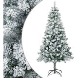  Umjetno božićno drvce 120 cm PVC i čelik Zelena i bijela Slike