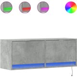 vidaXL Stenska TV omarica z LED lučkami betonsko siva 100x31x38 cm, (21375108) | Shoptok.si