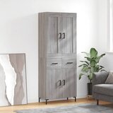 vidaXL Visoka komoda siva sonoma 69,5x34x180 cm inženirski les | Shoptok.si
