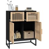  Komoda crna 60 x 30 x 75 cm od konstruiranog drva | shoptok.hr