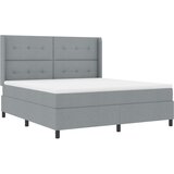 vidaXL LED Box Spring Krevet Svijetlo siva 180 x 200 cm tkanina | shoptok.hr