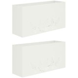  Vrtna saksija 2 kom. Bijela 100 x 30 x 49 cm Čelična vrata | shoptok.hr