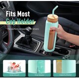 BLUEGO steklena steklenica s slamico in 2 pokrovoma 900ml | Shoptok.si