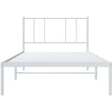 Metalni okvir za krevet s uzglavljem bijeli 90 x 190 cm | shoptok.hr