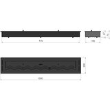  InFire - Ugrađeni bio kamin 7,5 x 100 cm, 6 kW, crni | Eponuda.com