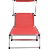 Sklopive ležaljke s krovom 2 kom. aluminij i tekstil crvene boje | Eponuda.com