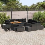  Sjedeća garnitura za vrt 13 kom. Crna poliratan 349 x 289 x 85 cm | Shoptok.si