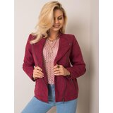 Fashion Hunters Hannah STITCH & SOUL Dark Red Organic Suede Jacket | Shoptok.si