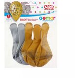  6 balonov z napisom Srečno Novo Leto - zlato-srebrno | Shoptok.si