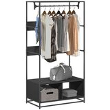 vidaXL Garderobna omara črna 90x50x180 cm inženirski les | Shoptok.si