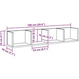 Cd zidna polica staro drvo 100x18x18 cm konstruirano drvo | shoptok.hr