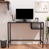 Maison Chic Računalniška miza - pisarniška miza črn marmor 100x36x74 cm kaljeno steklo, (21785017) | Shoptok.si