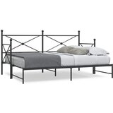 vidaXL Postelja z ležiščem brez vzmetnice črna 80x200 cm jeklo Cene
