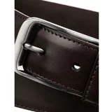Fashionhunters Men's brown leather belt with a buckle