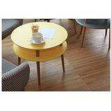 Ragaba Tamno sivi stolić za kavu s prirodnim UFO nogama, Ø 70 cm | shoptok.hr