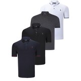 Dewberry QUADRUPLE SET T8586 MEN'S T-SHIRT-BLACK-WHITE-NAVY-ANTHRACITE Cene