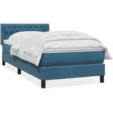 vidaXL Box spring postelja z vzmetnico temno modra 100x210 cm žamet, (22011103) Cene