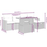  6-dijelni set vrtnih sofa s jastucima crni od poliratana Slike