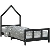  Za dječji krevet crni 90 x 200 cm od masivne borovine | shoptok.hr