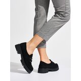 Shelvt Women's suede black loafers | Eponuda.ba
