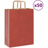  Papirnate vrećice 50 kom s ručkama crvene 26x12x35 cm | shoptok.hr
