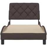  Posteljni okvir brez vzmetnice temno rjav 80x200 cm blago | Shoptok.si