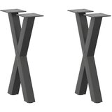  Noge za klub stolić u obliku slova X, 2 kom, antracit, 28 x (42-43) cm, čelik | shoptok.hr