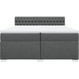  Krevet s oprugama i madracem tamnosivi 200 x 200 cm od tkanine | shoptok.hr