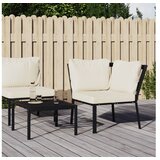  Vrtna stolica s jastucima boje pijeska 76 x 76 x 79 cm čelična | shoptok.hr