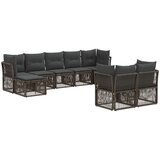  Sjedeća garnitura za vrt 9 kom. Siva poliratan 62 x 62 x 70 cm | Shoptok.si