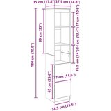 vidaXL Visoka omara bel 37,5x35x180 cm inženirski les | Shoptok.si