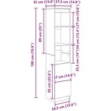 vidaXL Visoka ploča bijela 37,5x35x180 cm izrađeno drvo | shoptok.hr