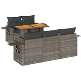 Maison Chic Seti vrtnega pohištva - Vrtna garnitura - Vrtni pohištvo set 6-delna z blazinami siv poli ratan, (21805396) | Shoptok.si