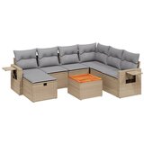 Maison Chic Seti vrtnega pohištva - Vrtna garnitura - Vrtni pohištvo set 8-delna z blazinami bež poli ratan, (21800612) | Shoptok.si