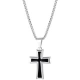Ogrlica FI-22854 - Srebrna / Crna KP22854 | Shoptok.si