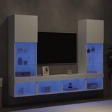  5-dijelni zidni TV elementi s LED bijeli od konstruiranog drva | Eponuda.com