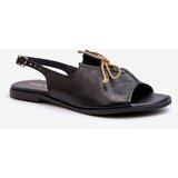 Zazoo Leather Flat Sandals 2898 Black | Shoptok.si
