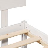 vidaXL Posteljni okvir z naslonom Bela 150x200 cm Trden les Bor | Shoptok.si