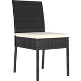 vidaXL Vrtni jedilni stoli 4 kosi poli ratan črne barve, (21056990) | Shoptok.si