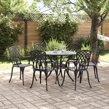 Komplet za jedilnico v vrtu 7 pcs Črna Aluminij - - črna - 43.18 - 90 x 90 x 75 cm - 2025-vidaXL-Uvoz_3 | Shoptok.si