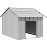 vidaXL Kućica za pse s krovom 83x130x85 cm pocinčani čelik | shoptok.hr