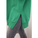 Kesi Women's cotton sweatshirt with a wide ribbed hem green | shoptok.hr