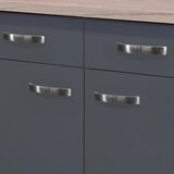 XXXL Kuhinjska Spodnja Omarica Shadow, Siva, Barva Hrasta | Shoptok.si