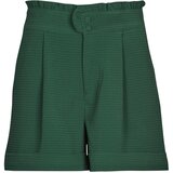Only Kratke hlače & Bermuda ONLROSEMARY HW FRILL WAFFLE SHORTS PNT Zelena | Shoptok.si