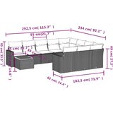  11-dijelni set vrtnih sofa od poliratana s jastucima crni | shoptok.hr